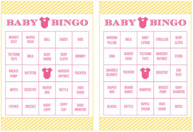 Estes cartões de bingo para chá de bebê gratuitos para impressão podem ser impressos em azul