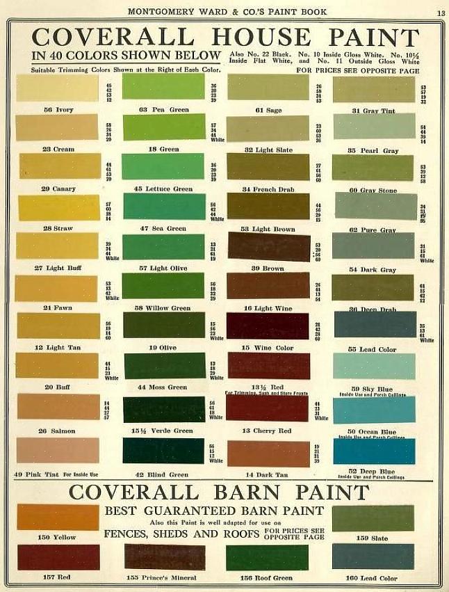 Cores de pintura históricas (para sua própria casa)