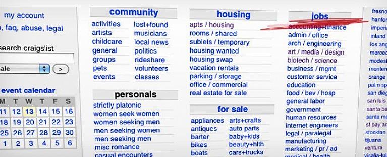 Dicas de pesquisa Craigslist