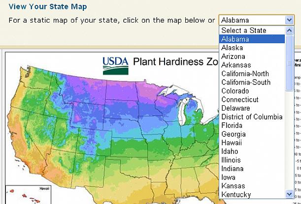 Mapa da zona de robustez do Arizona USDA