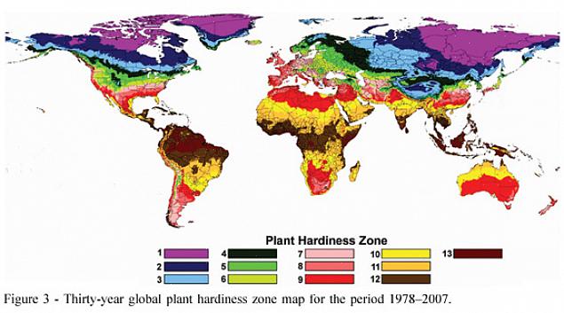 Este mapa da zona de robustez do Australian National Botanic Gardens representa uma versão modificada