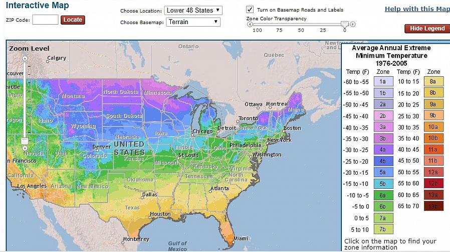 O mais recente mapa de zonas de robustez de plantas do USDA para a europa